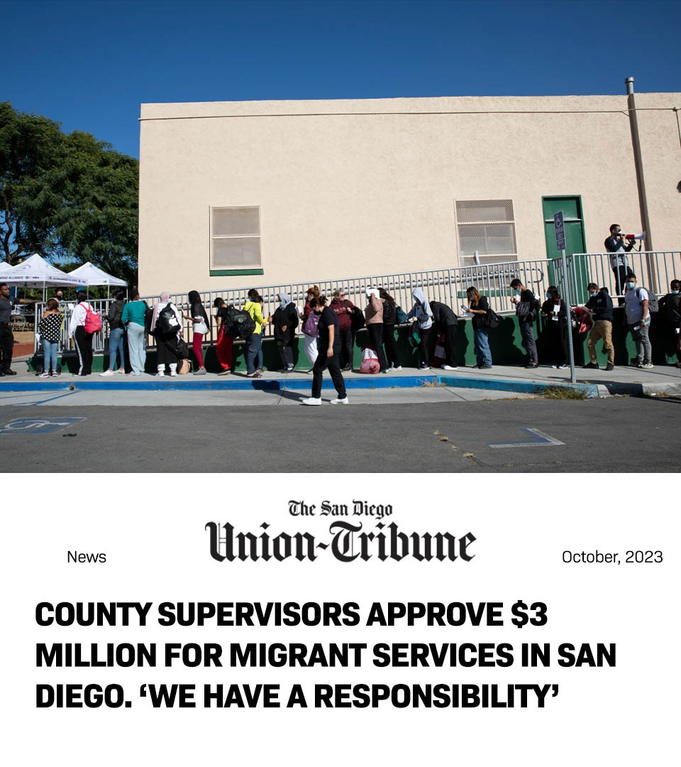 County supervisors approve $3 million for migrant services in San Diego. ‘We have a responsibility.’
